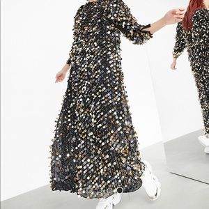 COPY - ASOS EDITION Drape Sleeve MIDI Dress with Sequin Droplets